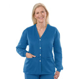 Silverts SV23250 Adaptive Fleece Cardigan For Women-Blue-Large