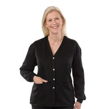 Silverts SV23250 Adaptive Fleece Cardigan For Women-Black-Large