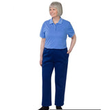 Silverts SV23390 Womens Dementia Alzheimers Anti Strip Jumpsuit-Blue/Navy-Large