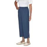 Silverts SV23430 Wheelchair Cotton Capris Pants-Cadet Blue-Large