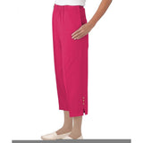 Silverts SV23450 Easy Access Cotton Capris Pants-Magenta-Medium