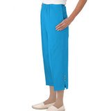 Silverts SV23450 Easy Access Cotton Capris Pants-Peacock-Medium