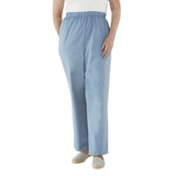 Silverts SV23470 Womens Cotton Wheelchair Pants-Sky Blue-Large