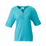 Silverts SV23530 Womens Beautiful Solid Adaptive Open Back Top-Coastal Blue-2XL