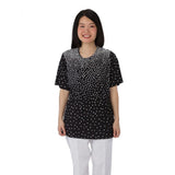 Silverts SV24720 Adaptive Scoop Neck T Shirt For Women-White Dots-Large