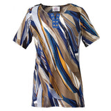 Silverts SV24790 Elegant Fashionable Womens Adaptive Top-Cobalt Multi-Medium