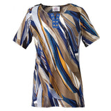 Silverts SV24790 Elegant Fashionable Womens Adaptive Top-Cobalt Multi-XL