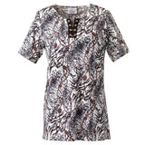 Silverts SV24790 Elegant Fashionable Womens Adaptive Top-Pink Print-Extra Large