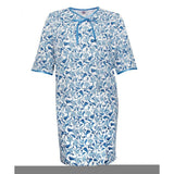 Silverts SV26000 Pretty Cotton Hospital Gown With Snaps-Blue Paisley-Medium