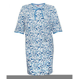 Silverts SV26000 Pretty Cotton Hospital Gown With Snaps-Blue Paisley-Extra Large