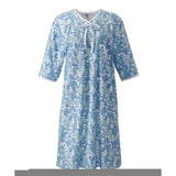 Silverts SV26000 Pretty Cotton Hospital Gown With Snaps-Blue Butterfly-Small