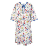 Silverts SV26000 Pretty Cotton Hospital Gown With Snaps-Floral Chain-Large