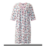 Silverts SV26000 Pretty Cotton Hospital Gown With Snaps-Pink Rose-Small