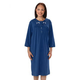 Silverts SV26170 Adaptive Long Sleeve Hospital Gown For Women-Navy-Extra Large