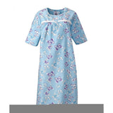 Silverts SV26180 Short Sleeve Hospital Gowns For Women-Blue Butterfly-Medium