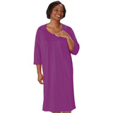 Silverts SV26210 Soft Womens Lace-Trimmedium Hospital Patient Gown-Purple-Large