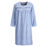 Silverts SV26300 100% Cotton Flannel Hospital Gown With Snaps-Blue Pinwheels-LGE