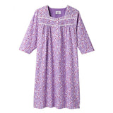 Silverts SV26320 Comfy 3/4 Long Sleeve Hospital Gowns For Women-Lilac Vine-Large