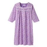 Silverts SV26320 Comfy 3/4 Long Sleeve Hospital Gowns For Women-Lilac Vine-Small