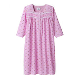Silverts SV26320 Comfy 3/4 Long Sleeve Hospital Gowns For Women-Pink Dot-Large
