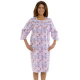 Silverts SV26320 Comfy 3/4 Long Sleeve Hospital Gowns For Women-Lilac Desert-LGE