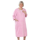 Silverts SV26450 Womens Adaptive Fleece Housecoat-Pink-Large