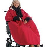 Silverts SV27000 Warm Wheelchair Cape For Women With Hood-Red-One