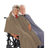 Silverts SV27000 Warm Wheelchair Cape For Women With Hood-Taupe-One