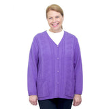 Silverts SV27080 Womens Adaptive Open Back Cardigan-Lavender-Large