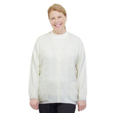 Silverts SV27080 Womens Adaptive Open Back Cardigan-White-Large