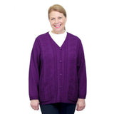 Silverts SV27080 Womens Adaptive Open Back Cardigan-Plum-Large