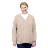 Silverts SV27080 Womens Adaptive Open Back Cardigan-Beige-Extra Large