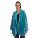 Silverts SV30240 Cozy Fleece Pocket Capes For Women-Adriatic Blue-One