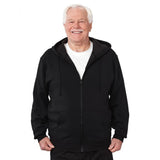 Silverts SV40010 Mens Magnetic-Zipper Hoodie With Pockets-Black-Large