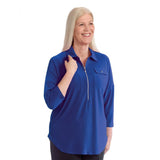 Silverts SV41030 Womens Zip-Front Top For Self-Dressing-Royal-Medium