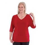 Silverts SV41060 Independent Dressing Zip-Shoulders Top-Candy Apple-LGE