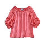 Silverts SV46030 Easy Independent Self Dressing Peasant Top-Deep Coral-LGE