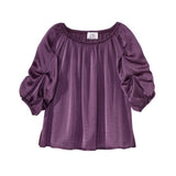 Silverts SV46030 Easy Independent Self Dressing Peasant Top For Women-Grape-Med