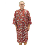 Silverts SV50050 Poly-Cotton Hospital Gowns For Men-Wine Paisley-Large