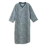 Silverts SV50050 Poly-Cotton Hospital Gowns For Men-Gray/White-Large