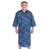 Silverts SV50050 Poly-Cotton Hospital Gowns For Men-Navy/Gray-Extra Large