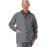 Silverts SV50070 Mens Adaptive Soft Fleece Cardigans-Grey-Medium