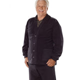 Silverts SV50070 Mens Adaptive Soft Fleece Cardigans-Black-Medium