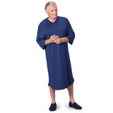 Silverts SV50100 Mens Antimicrobial Open Back Hospital Gowns-Navy-Large