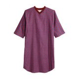 Silverts SV50120 Mens Flannel Hospital Gowns-Red/Navy-Medium