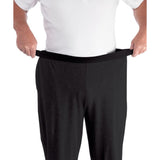 Silverts SV50160 Mens Arthritis Easy Grip Wide Leg Pull On Pants-Black-Large