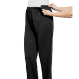 Silverts SV50660 Mens Easy Access Pants With Elastic Waist-Black-Large