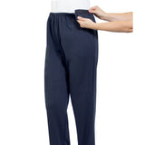 Silverts SV50660 Mens Easy Access Pants With Elastic Waist-Navy-Large