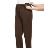 Silverts SV50660 Mens Easy Access Pants With Elastic Waist-Brown-Large