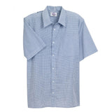 Silverts SV50700 Mens Short Sleeve Adaptive Shirts-Cobalt Check-Extra Large